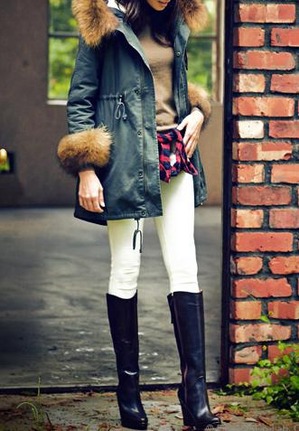 ルイ・ルエ・ブティックのファー付ミリタリー風モッズコートがこの冬大人気！