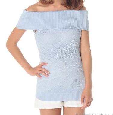 CECIL McBEE (セシルマクビー)透かし柄オフショルニットトップス