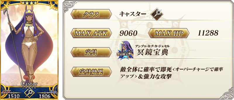 Fate Go ニトクリスのステータス及び再臨素材 Grand Order Fate Grand Order攻略速報 Fgo攻略 まとめ