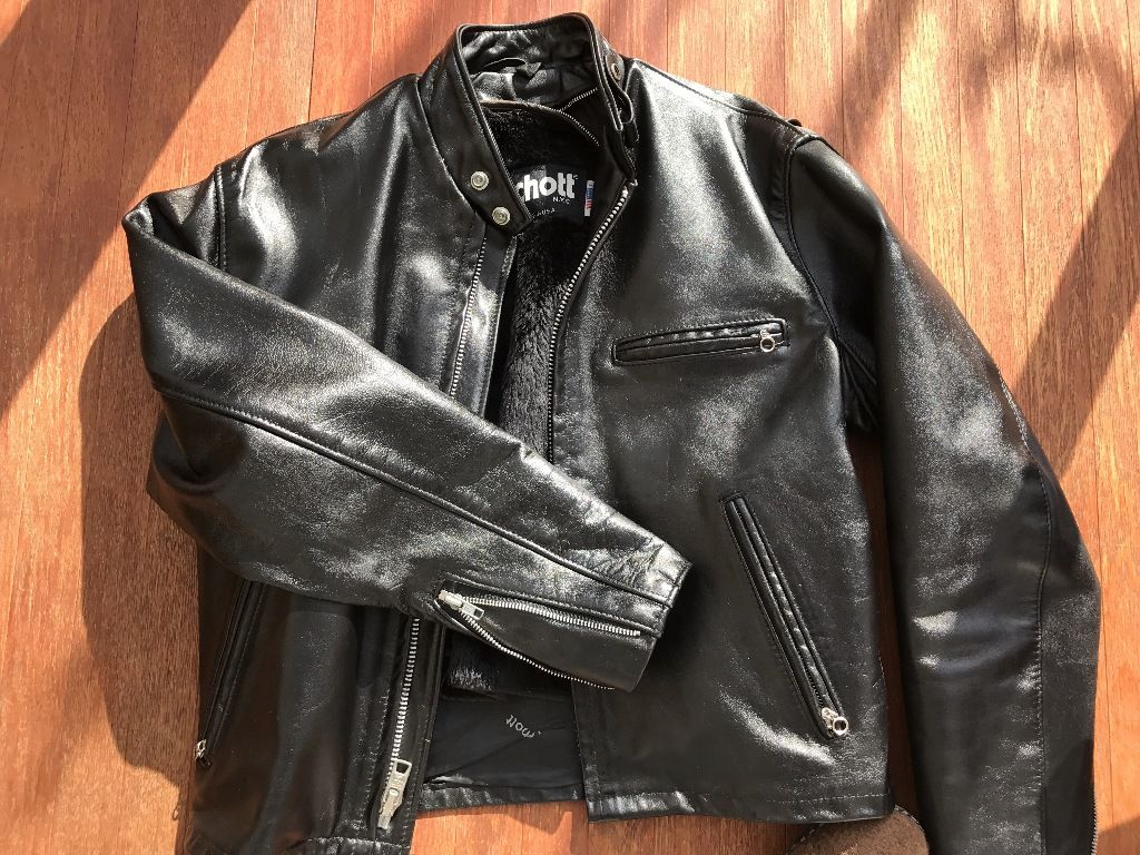 schott 641E ショート丈のシングルライダースジャケット