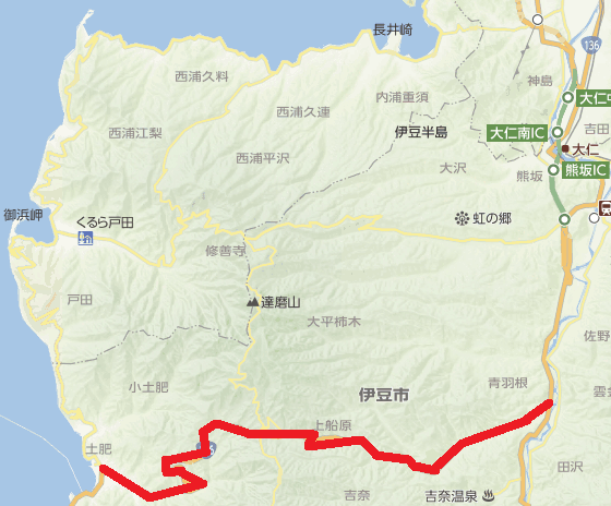 道 Road 道路 国道１３６号 静岡県伊豆市 ドライブ