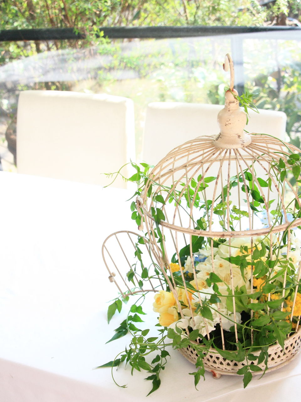 受付周りに 鳥かごを使ったアレンジ Evergreen Wedding 受付周りに 鳥かごを使ったアレンジ Evergreen Wedding