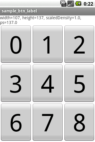 Android ボタンを縦横均等に配置 Few 0