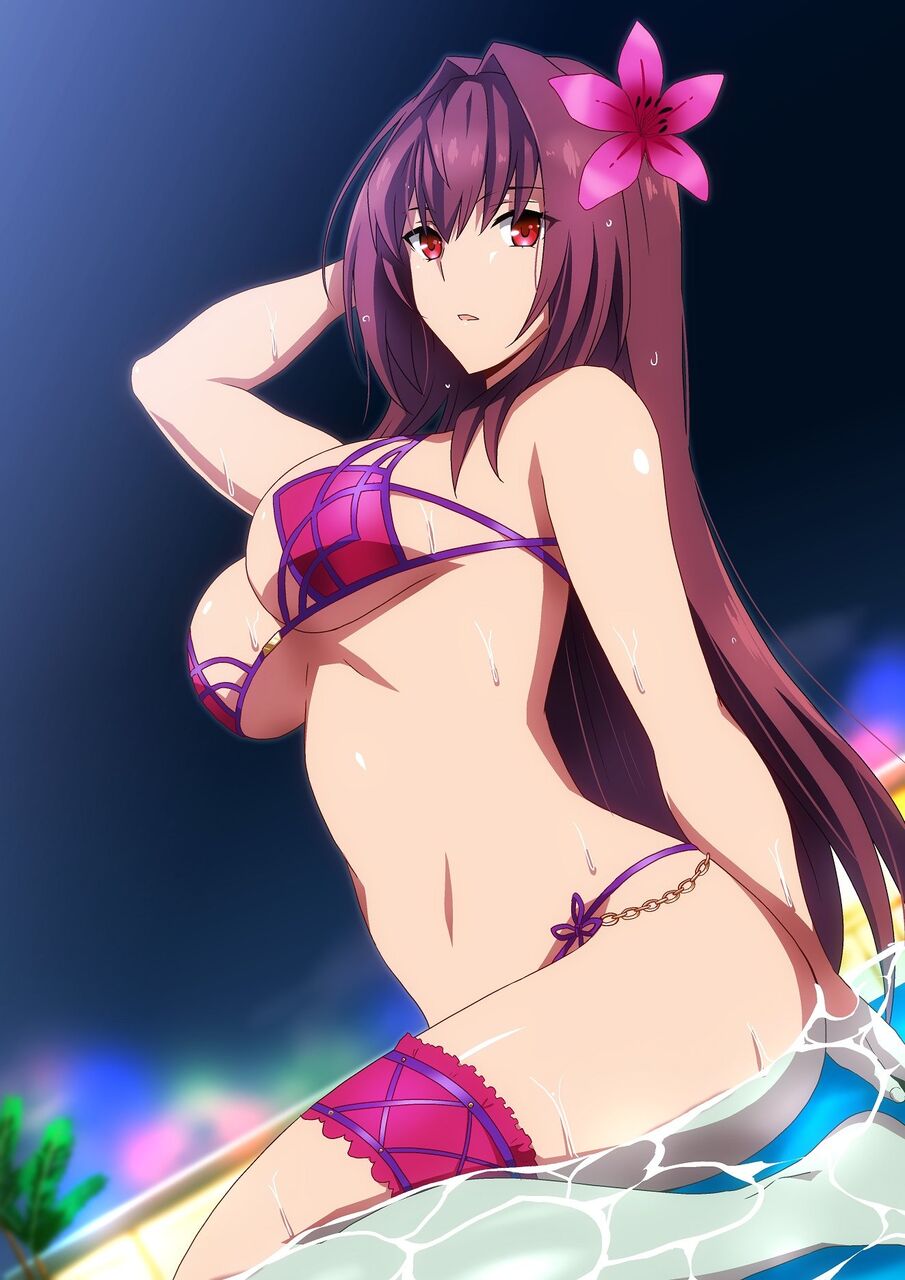 Fgo ベガスプールの水着スカサハ師匠イラスト 水着師匠好きすぎる
