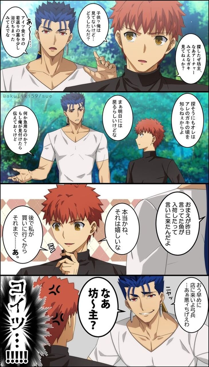 Fgo 若返りの霊薬を浴びたエミヤをエミヤだと見抜くランサー ランサーの目は誤魔化せない ゲームまとめのまとめ速報