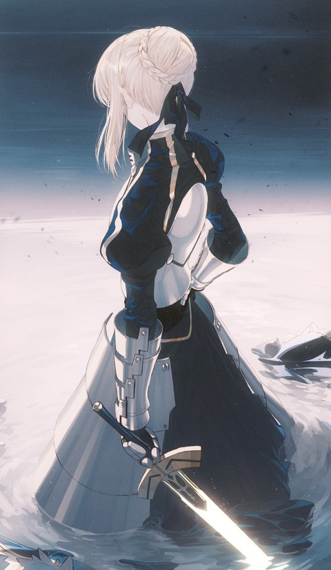 Fgo 鎧アルトリアの後ろ姿イラスト 我が王カッコ良すぎる Fgoまとめ カルデア速報