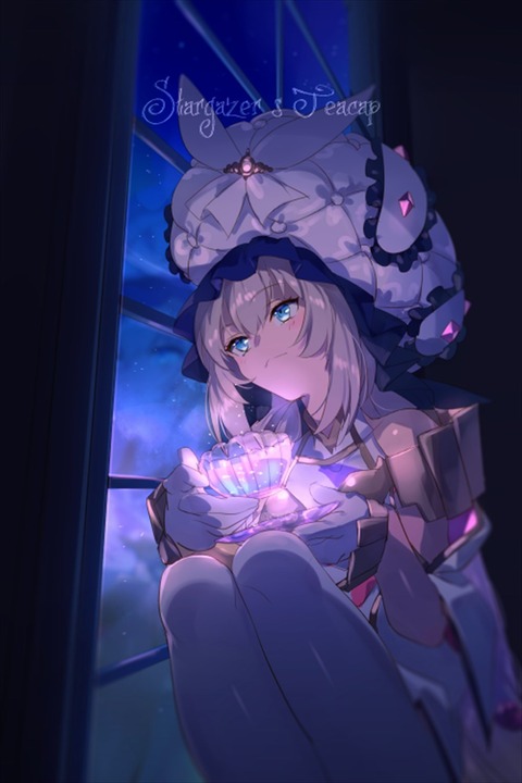 【FGO】Iさんの星見のティーを飲んでるマリー王妃！！　ティーが輝いてるの美しい！