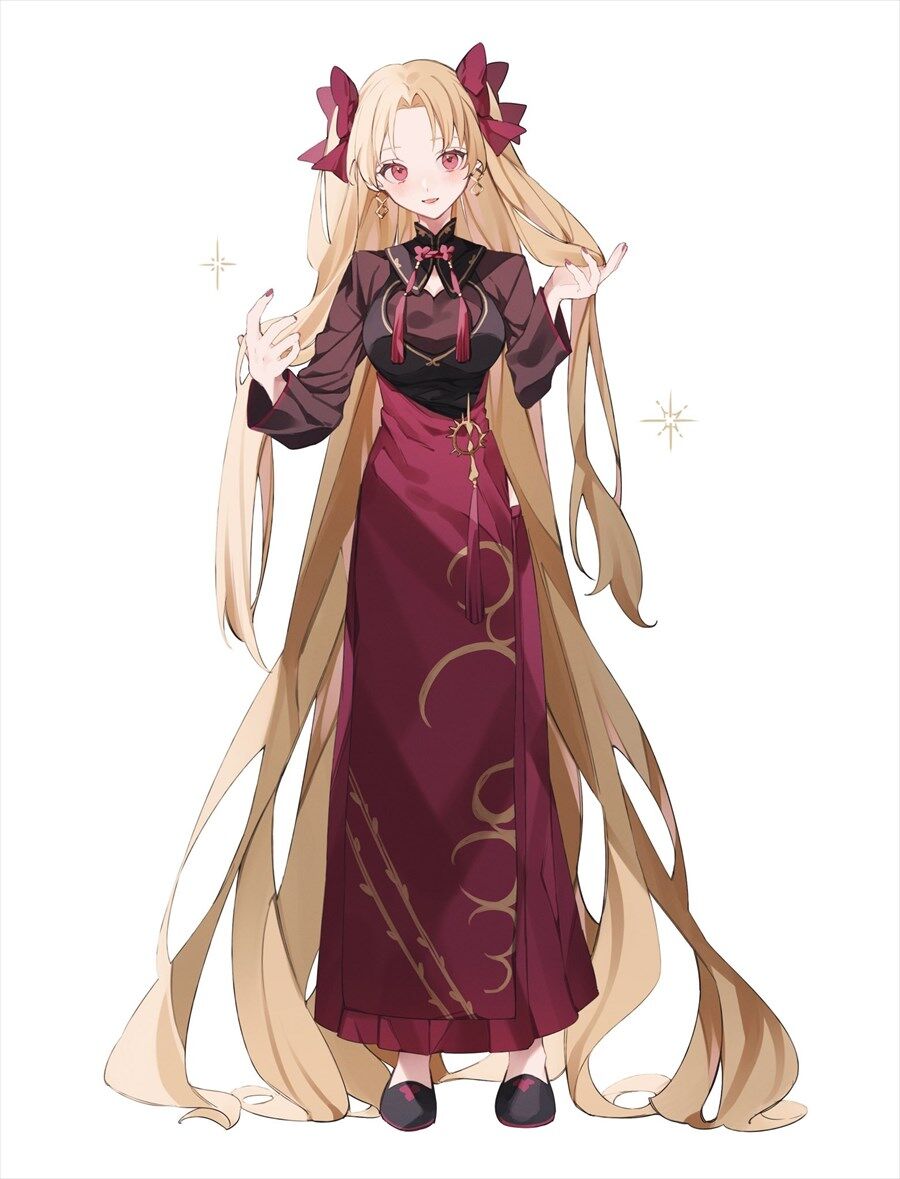 Fgo 礼装衣装のエレちゃんイラスト 長髪 アオザイのコンビネーション最高です