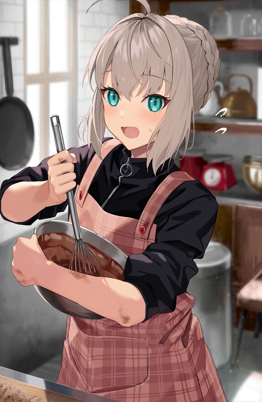Fgo ボウルでチョコをかき混ぜるグレイたんイラスト グレイたんのチョコ食べたすぎる