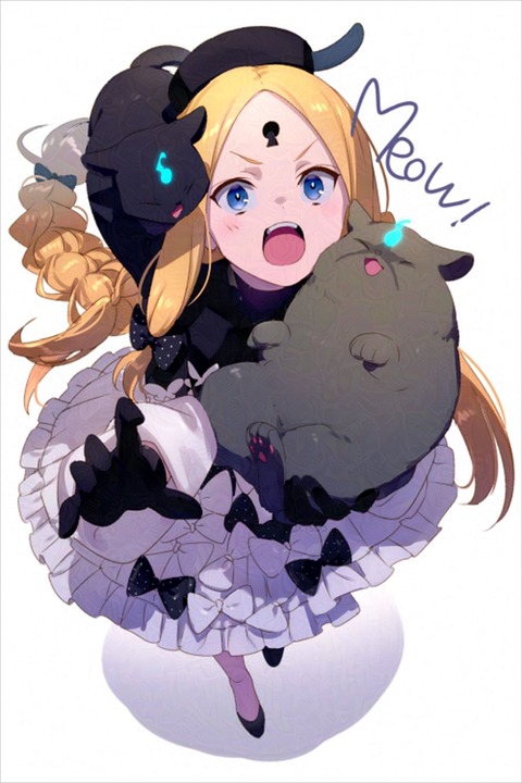 【FGO】 ｪ さんの英霊催装のアビーちゃんイラスト！！　猫たちと戯れてるの可愛いです！！