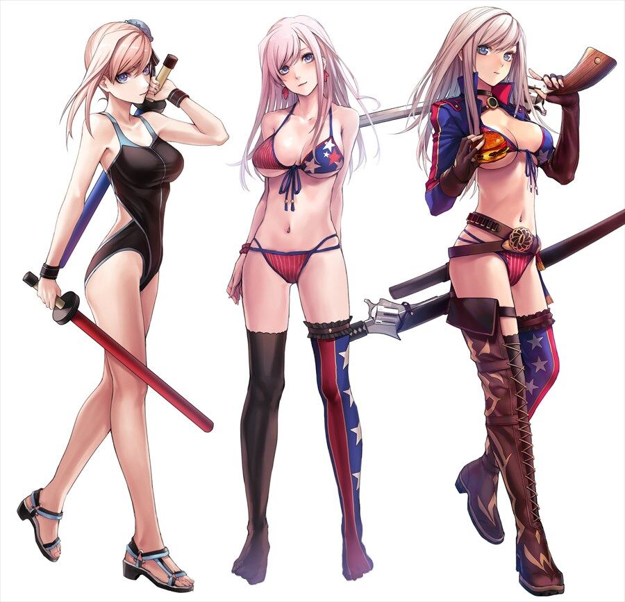 Fgo Applekunさんの3パターンの水着武蔵ちゃんイラスト 髪下した水着武蔵ちゃん好きすぎる 2chゲームまとめアンテナ