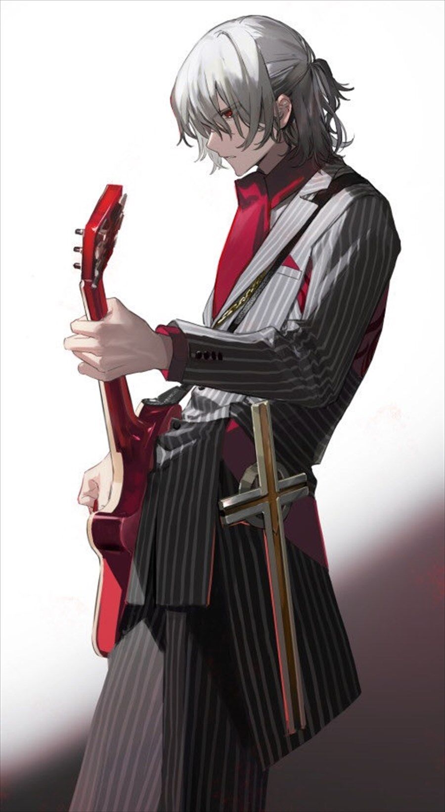 Fgo エレキギターを演奏するサリエリ スーツにギターもかっこいいな