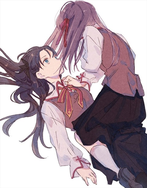 Fate Sn 凛に馬乗りになる桜イラスト 姉が羨ましいよな Fgoまとめ カルデア速報