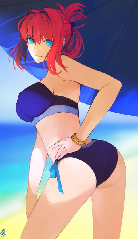 【まほよ】蒼崎青子イラスト！！　水着の大人青子、最高です！！