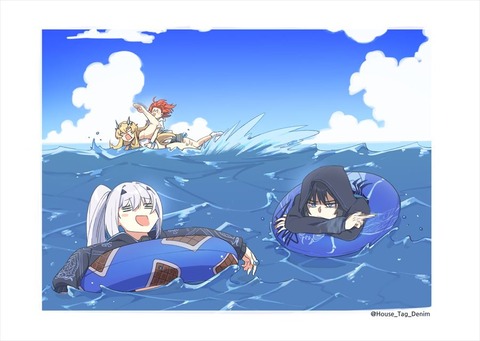 【FGO】海を楽しむメリュジーヌ達！！　浮き輪で浮いてるメリュジーヌ可愛いなw