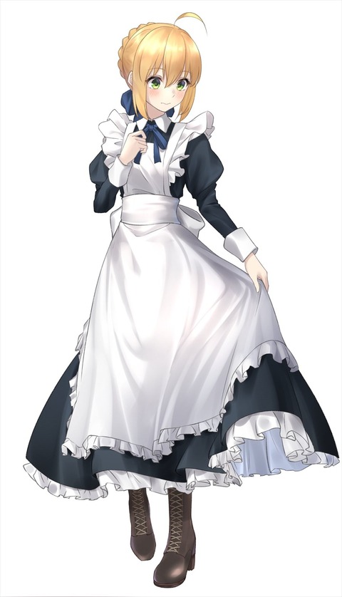 Fgo メイド衣装のアルトリアイラスト メイドアルトリアも最高すぎる Fgoまとめ カルデア速報