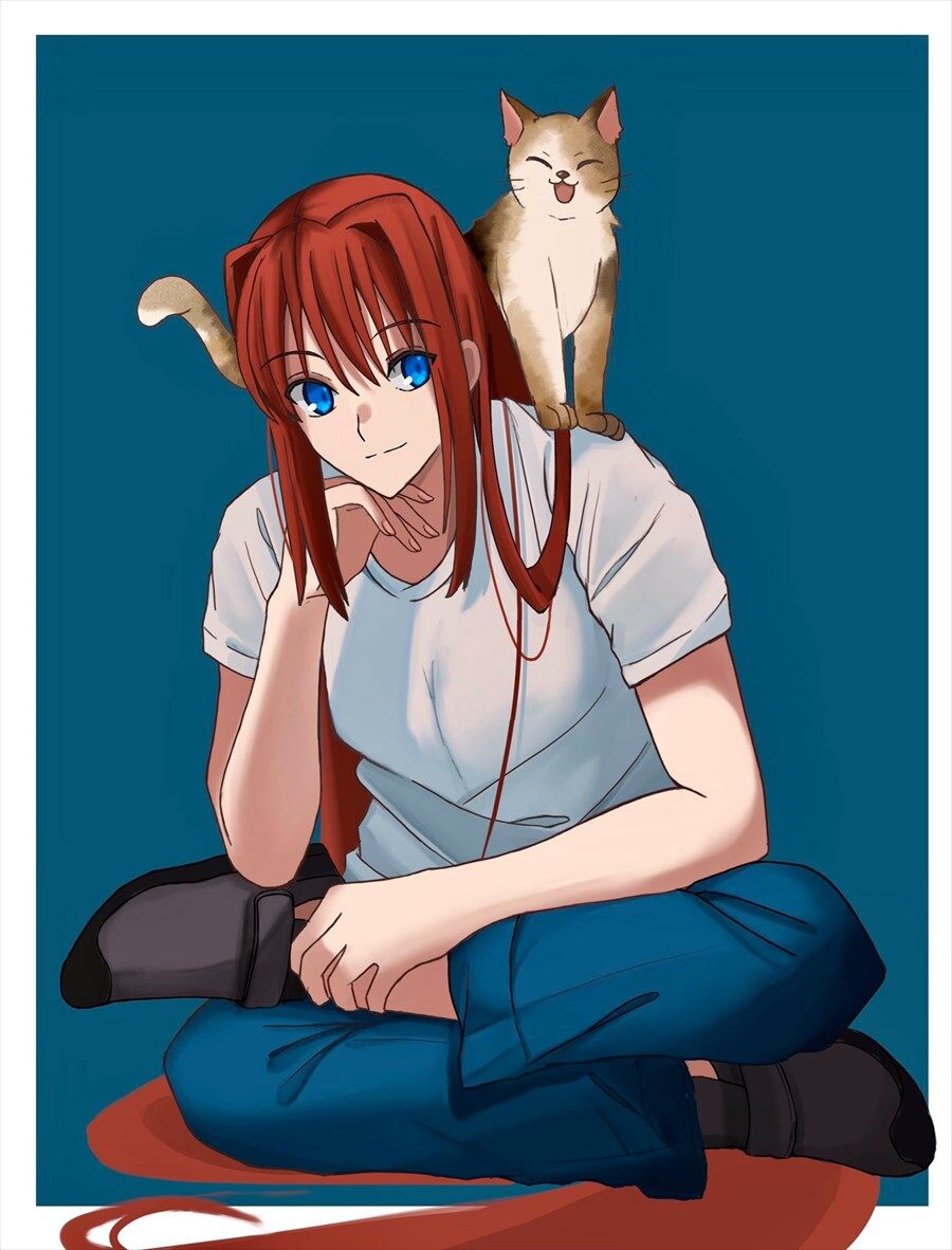 月姫 ジーンズにしろtシャツの青子先生 猫を肩に乗せてるのいいね 2chゲームまとめアンテナ