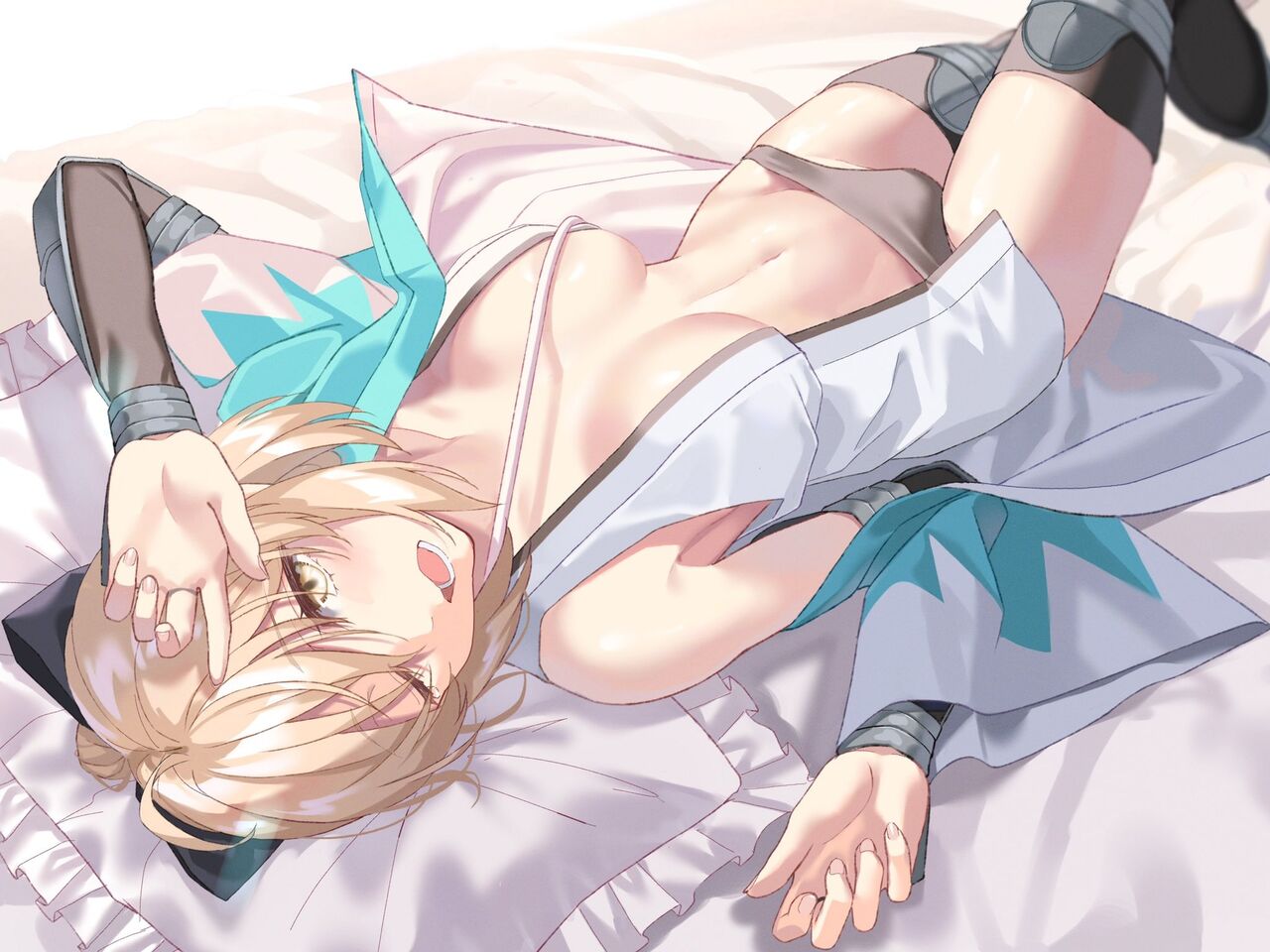 Fgo 仰向けに寝転がった沖田さんイラスト スタイルがパーフェクトなんだよなぁ