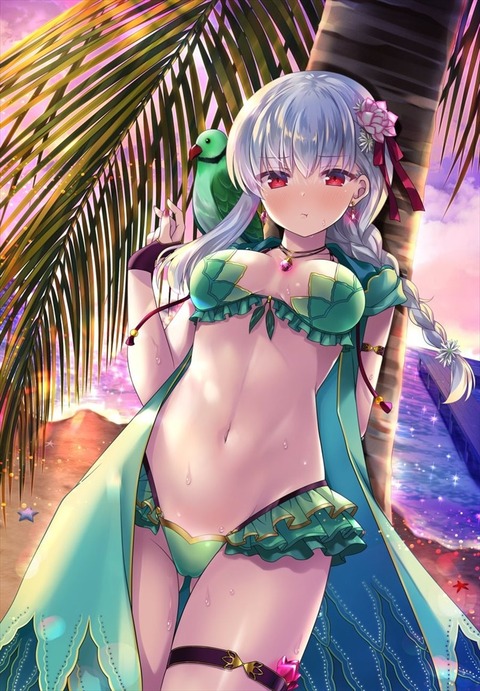 Fgo 第二再臨水着のカーマちゃんイラスト 恥ずかしがってるカーマちゃんもいい Fgoまとめ カルデア速報