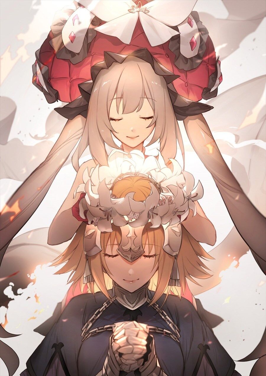 Fgo ジャンヌに花の冠を被せてあげるマリーイラスト あぁ マリー ジャンヌいいぞぉ Fgo ジャンヌに花の冠を被せてあげるマリーイラスト あぁ マリー ジャンヌいいぞぉ