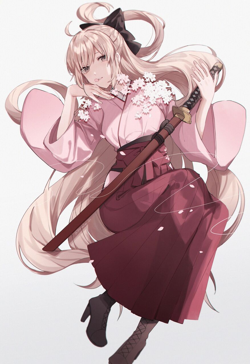 Fgo ロングヘアの沖田さんイラスト ピンク袴いいよね Fgo ロングヘアの沖田さんイラスト ピンク袴いいよね