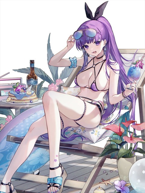 【FGO】水着のBBちゃんイラスト！！　ポニテのBBちゃんも可愛いです！