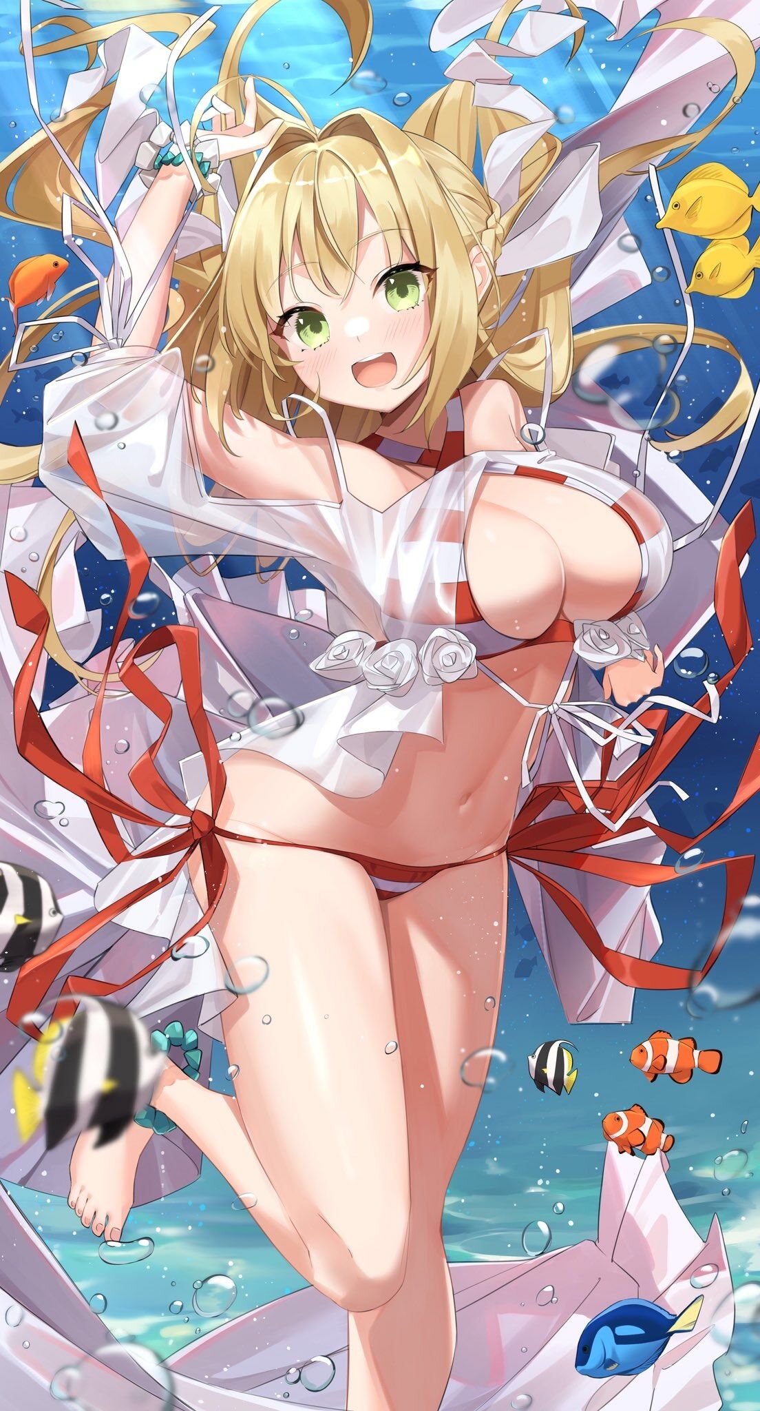 Fgo 水着ネロちゃまイラスト 太もも最高です