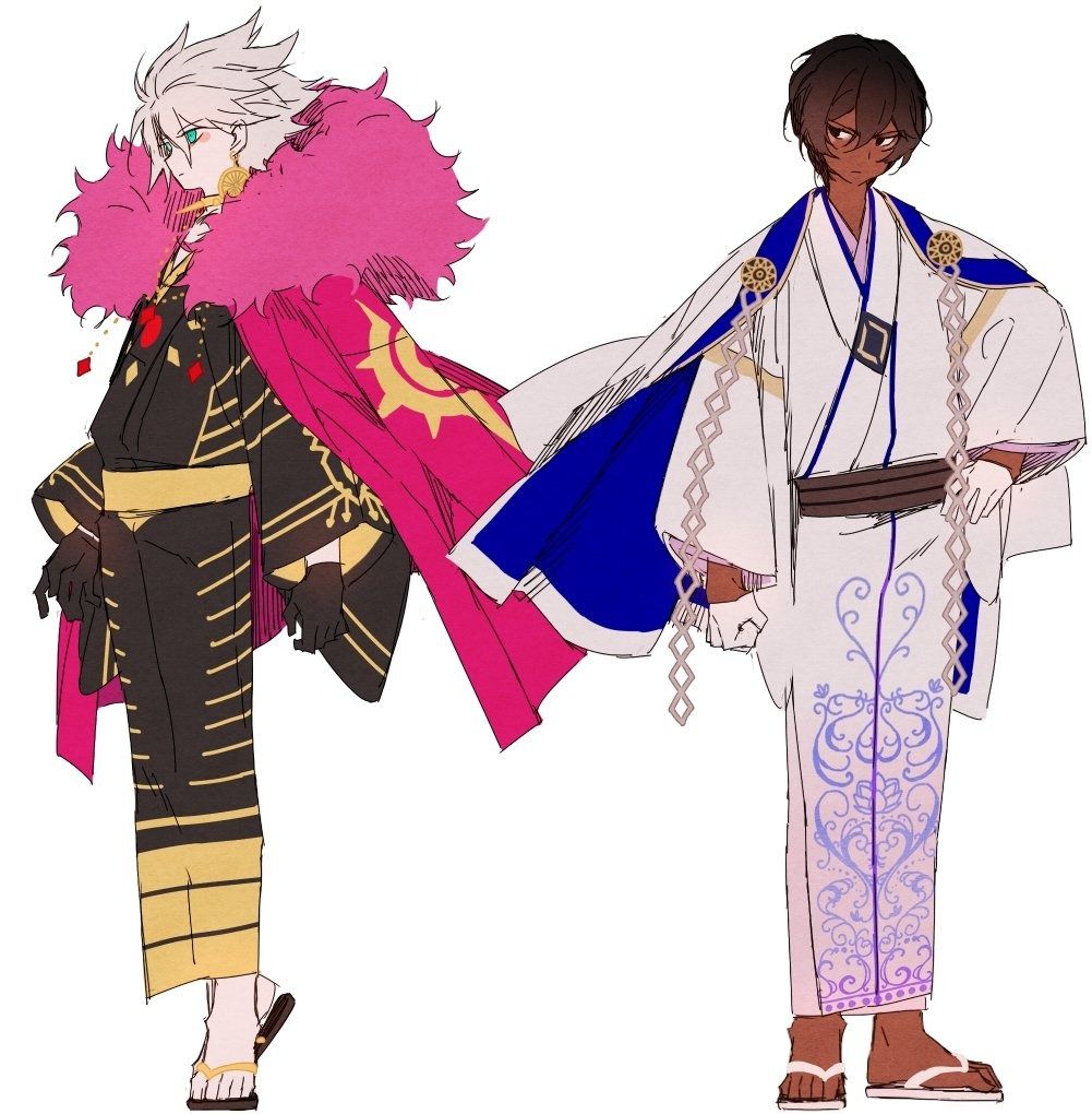 Fgo 和風化した衣装を着る男性コンビ鯖 王コンビすこｗ