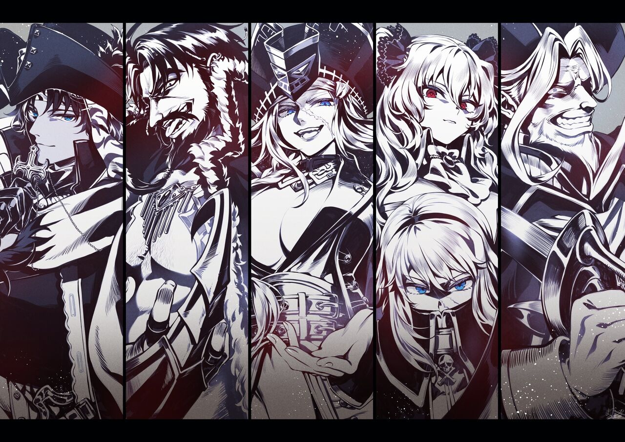 Fgo ましゅーさんの海賊サーヴァント達イラスト 全員かっこよすぎる