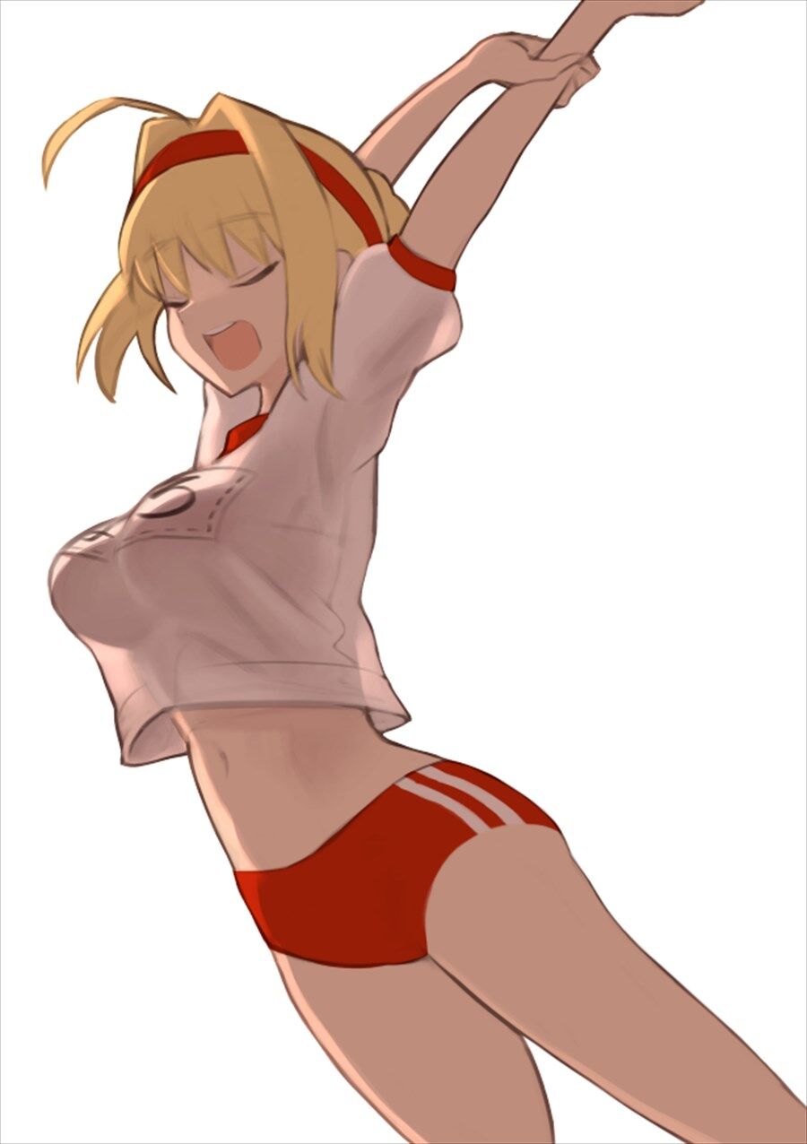 Fgo でどへどさんの体操服ネロちゃまイラスト 背伸びしてるからおへそ見えてますよ 2chゲームまとめアンテナ