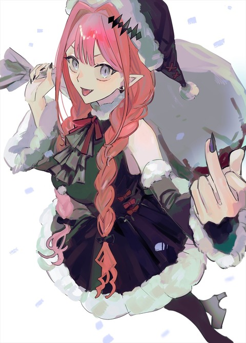 Fgo 黒いサンタ衣装のトリ子イラスト 中指立ててるのがいいね Fgoまとめ カルデア速報