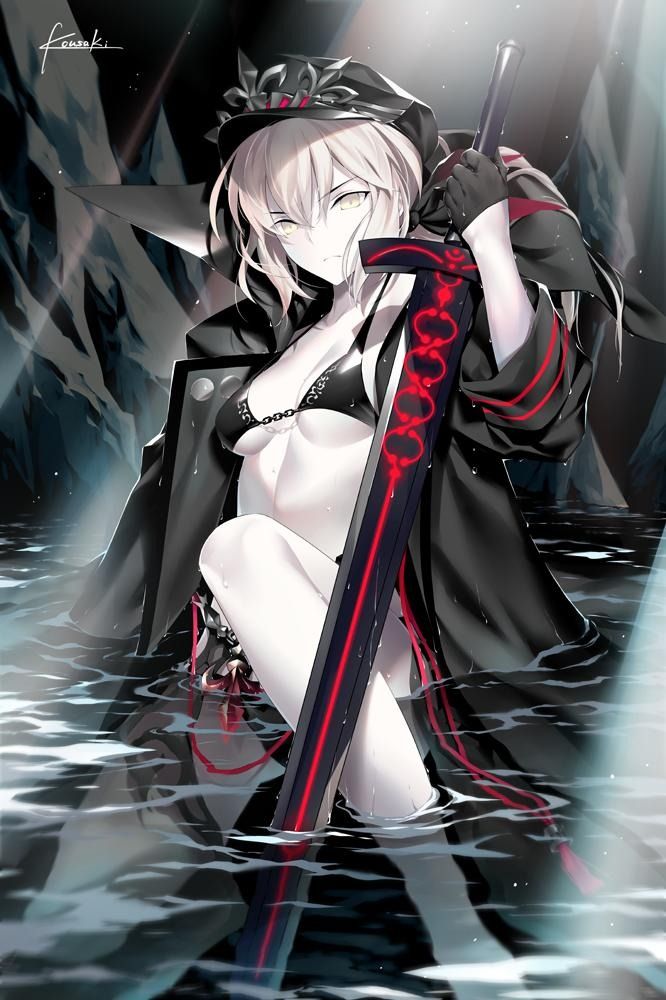 Fgo 光崎さんの水着の軍服セイバーオルタさん 黒王様 美しすぎます