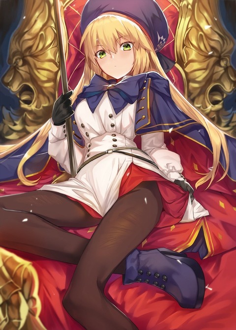 Fgo 王座に座るキャスターアルトリア キャストリア可愛いです Fgoまとめ カルデア速報