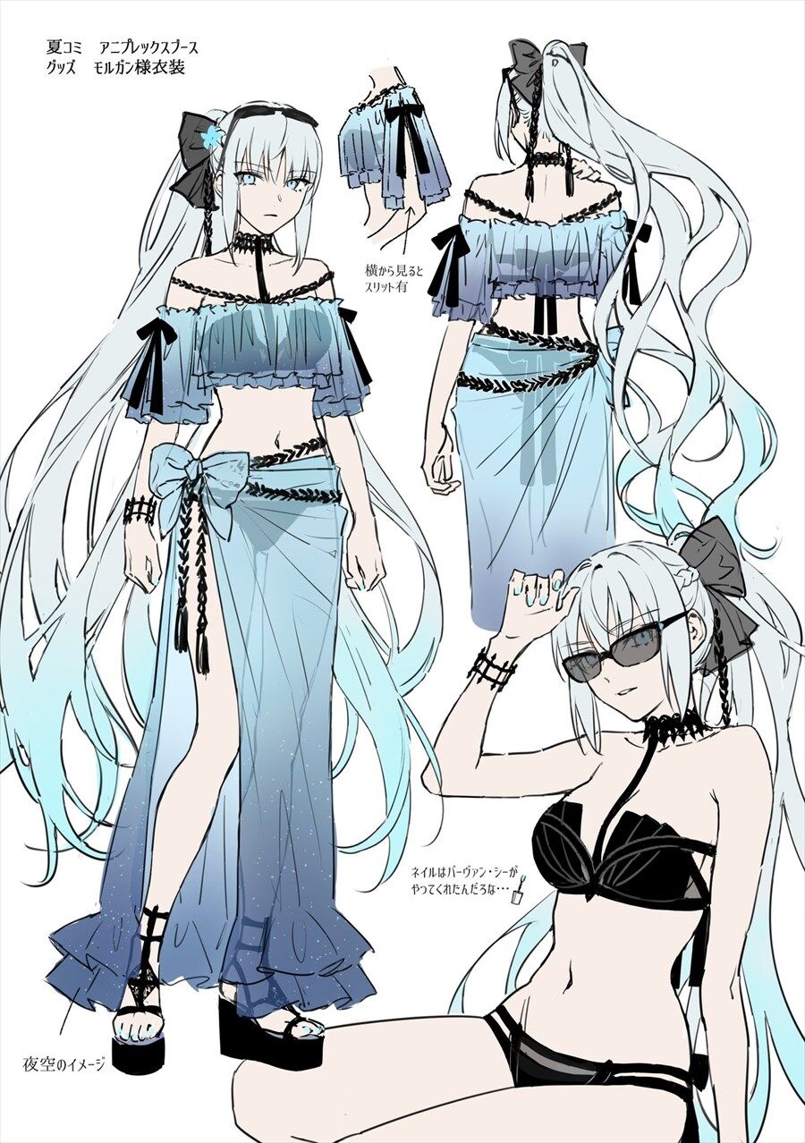 FGO C100 FGO 水着モルガン タペストリー B1 でぶねこ 我美蘭 水着