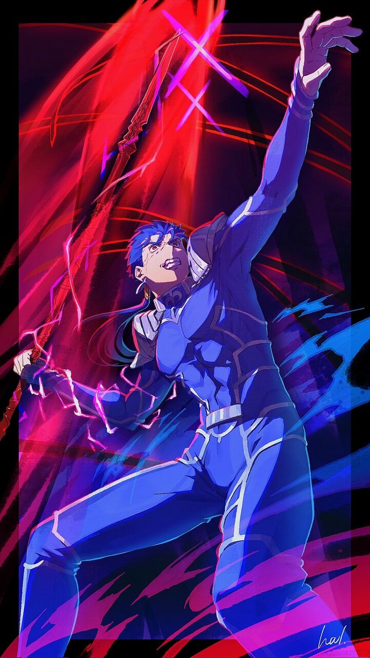 Fgo 宝具発動するクーフーリンイラスト ゲイボルグの禍々しさがいいですね