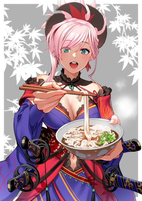 Fgo うどんをあーんしてくる武蔵ちゃんイラスト 武蔵ちゃんにあーんされたいだけの人生だった Fgoまとめ カルデア速報