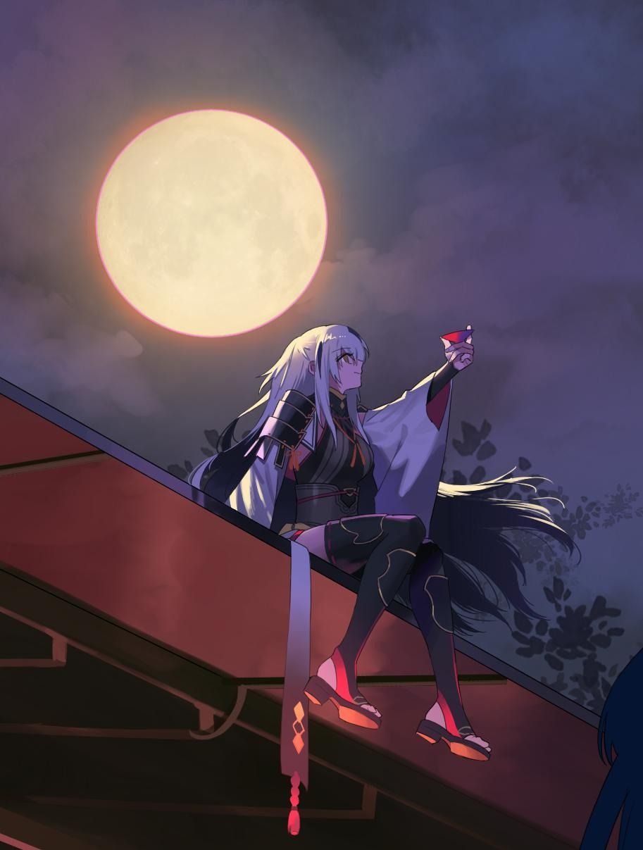 Fgo 満月と景虎ちゃんイラスト 一緒に飲みたいね