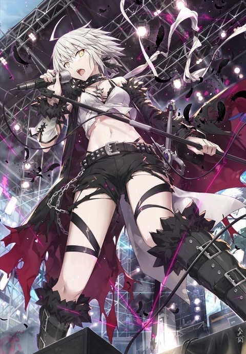 Fgo バンドでボーカルやってるロックな邪ンヌイラスト ボーカル邪ンヌかっこよすぎる