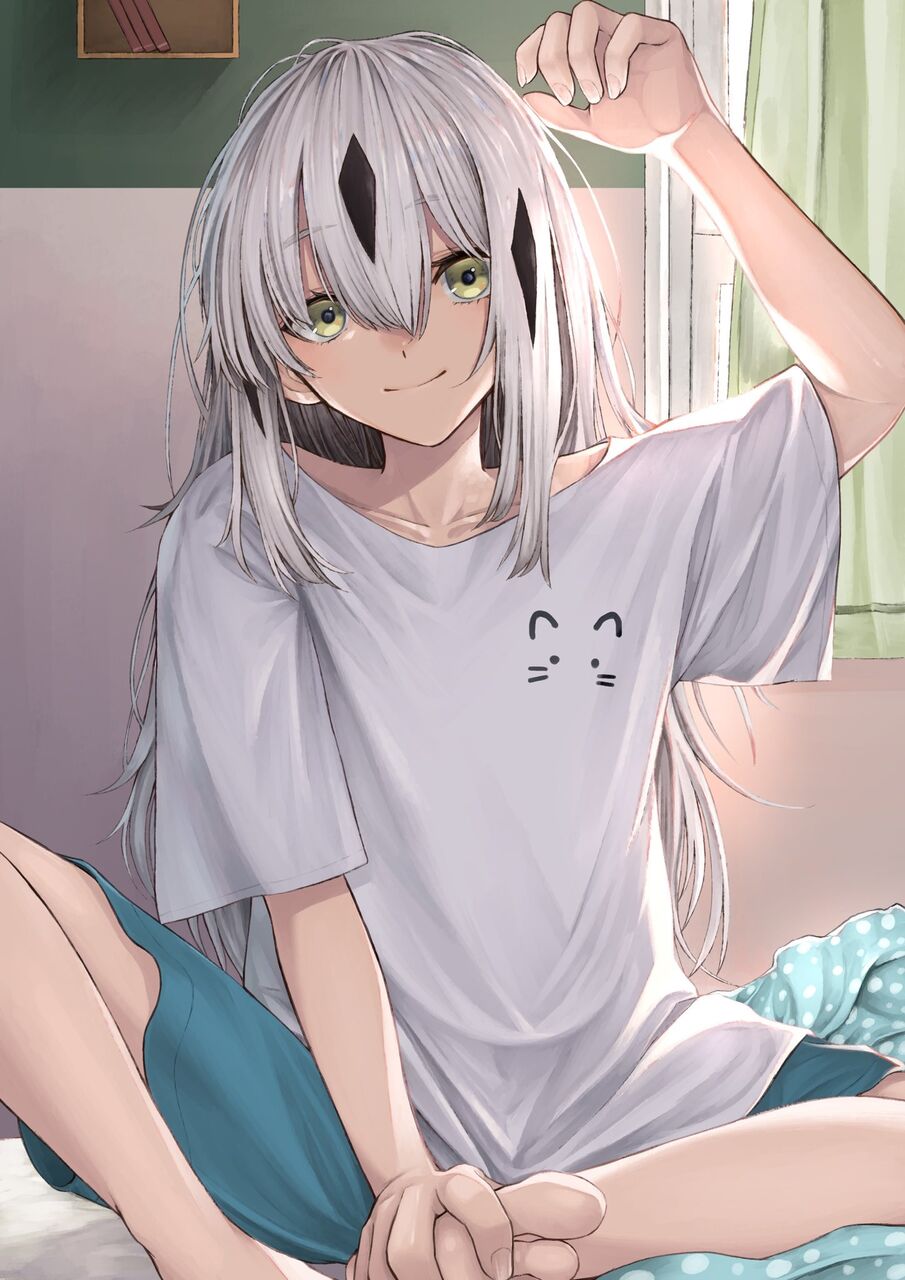 Fgo 寝起きの景虎さんイラスト 猫tシャツすこです