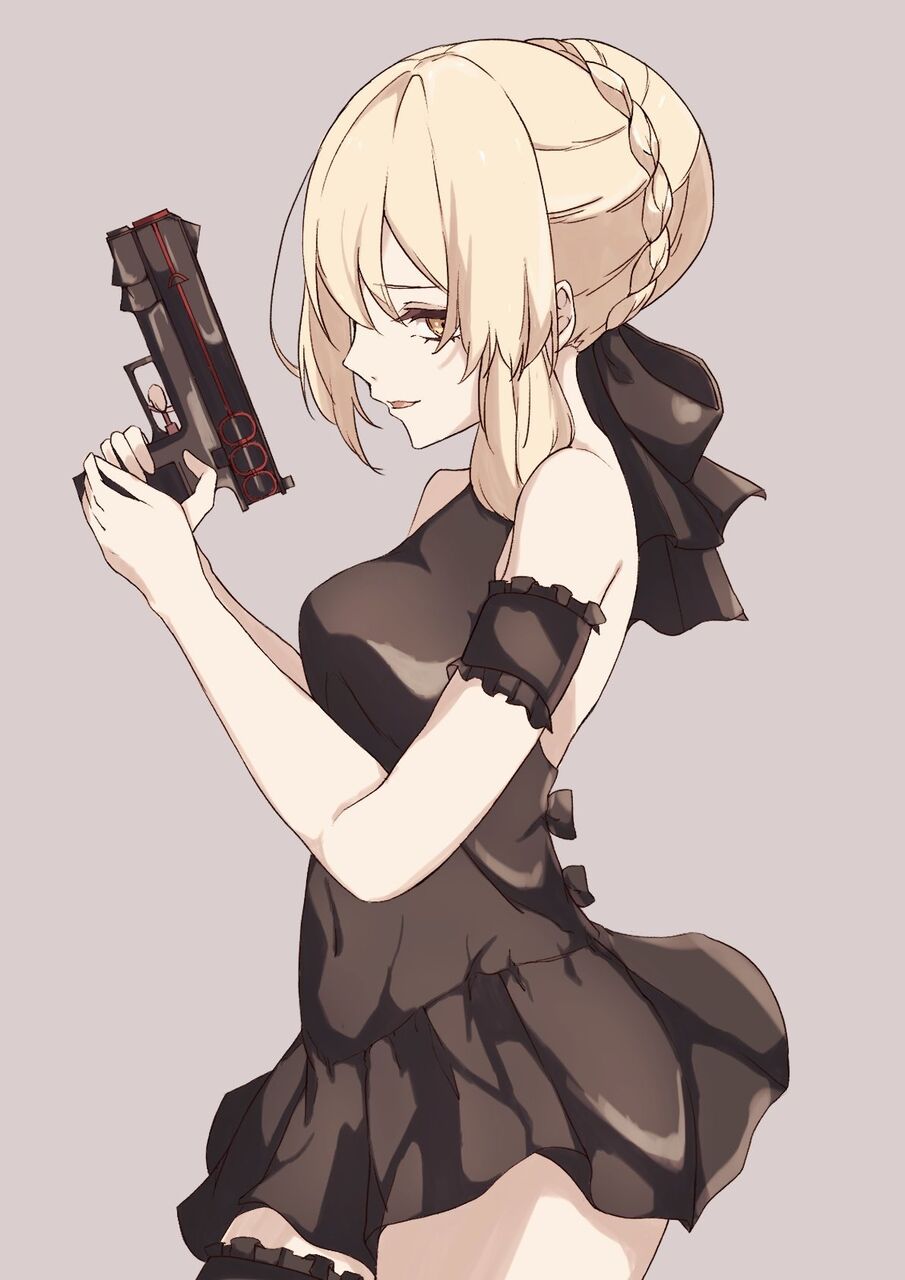 Fgo ハンドガンを構えるメイドオルタさん 観念しろ 奉仕の時間だ