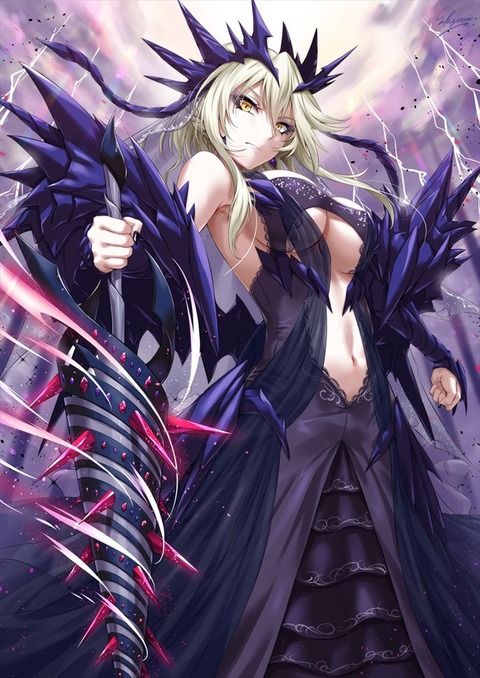 Fgo Sakiyamamaさんのドレスの槍王オルタ様イラスト 禍々しいドレスが似合ってます Fgoまとめ カルデア速報