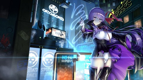 【FGO】サイバーパンクなBBちゃんイラスト！！ サイバーパンクな街並みに合いますね！のサムネイル