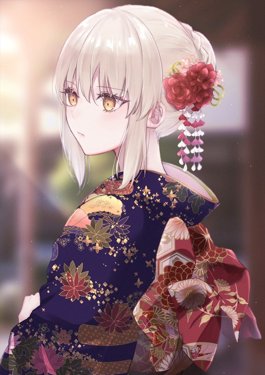 Fgo かえでさんの着物な黒王様イラスト 和服も似合ってます