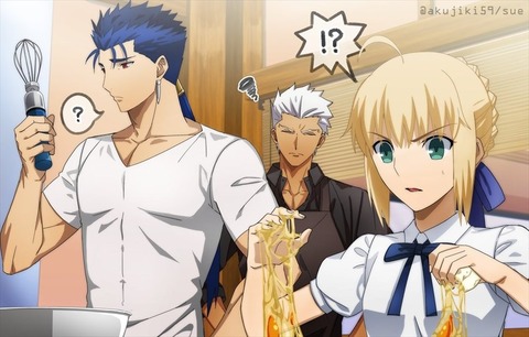 Fate Sn 料理を頑張るランサー セイバー エミヤママ 助けて Fgoまとめ カルデア速報