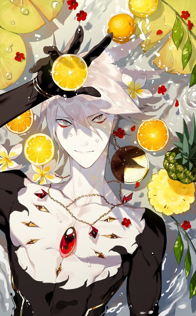 Fgo 夏のカルナさんイラスト 柑橘系の果物が爽やかですね