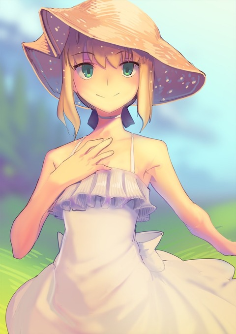 Fgo Boaさんの白ワンピースセイバーさんイラスト 涼しげなワンピース姿良いです Fgoまとめ カルデア速報 Fgo Boaさんの白ワンピースセイバーさんイラスト 涼しげなワンピース姿良いです Fgoまとめ カルデア速報