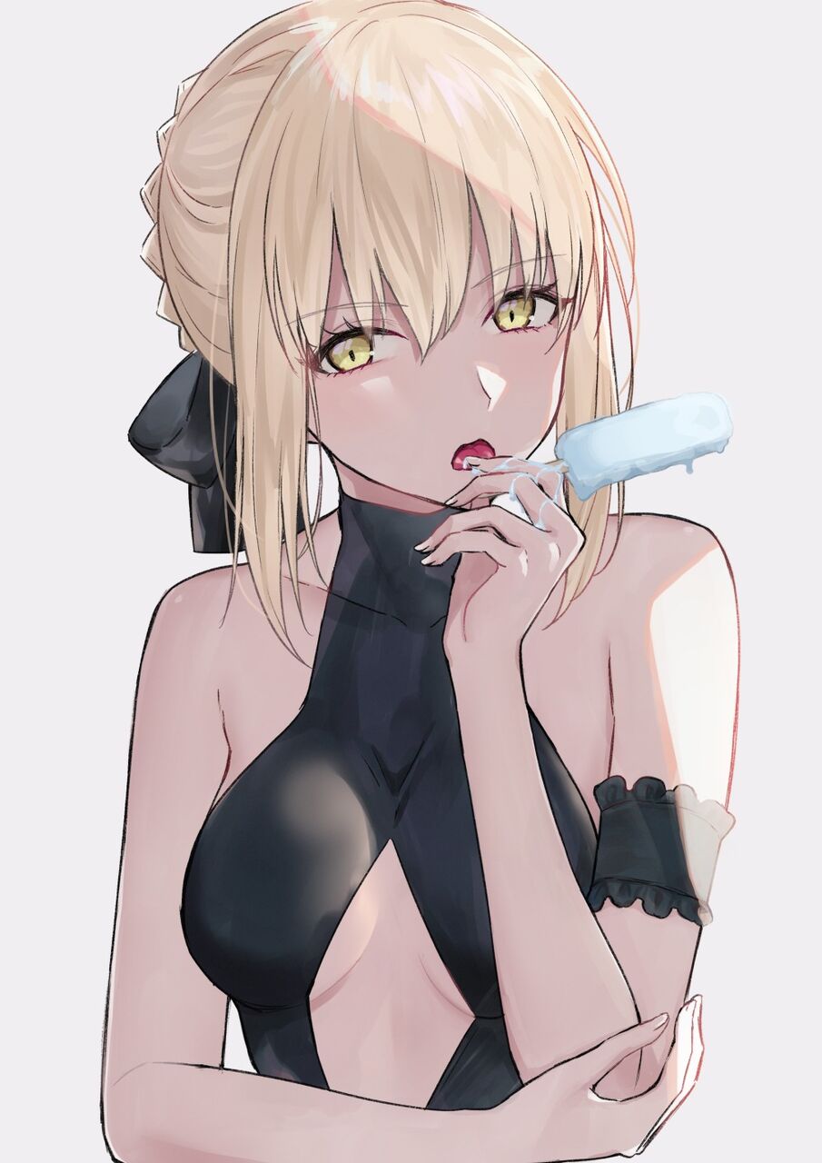 Fgo アイスを食べる水着黒王イラスト 色っぽいです