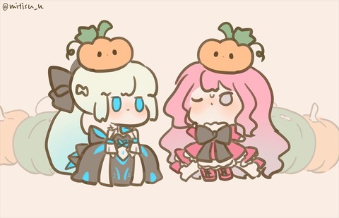 【FGO】ハロウィン衣装のミニモルガン様&トリ子と邪ンヌ&黒王!! ハッピーハロウィン!!