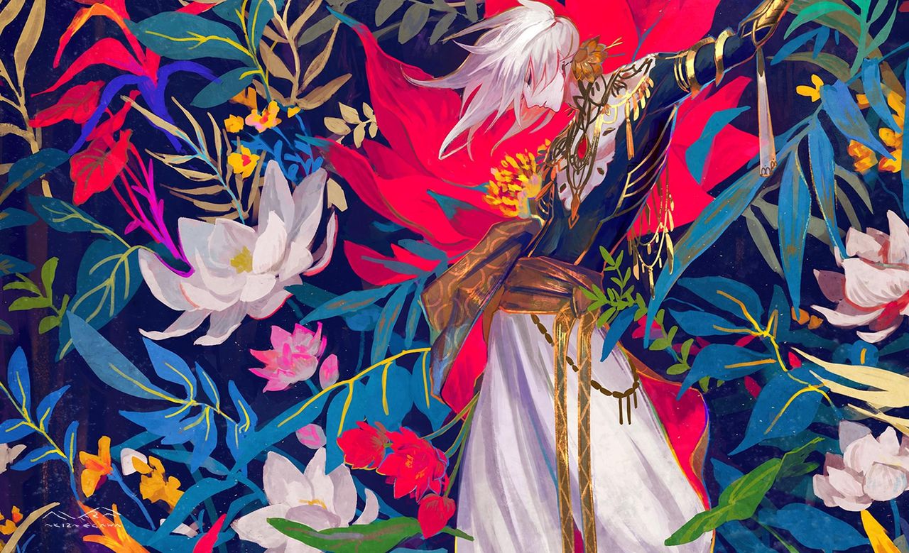 Fgo カルナさんイラスト カルナさん花似合うわ