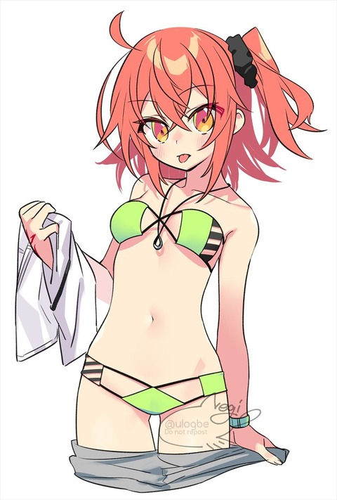 【FGO】新魔術礼装の水着姿のぐだ子！！　下に水着着てるのいいぞ！！